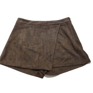 Do+Be Y2K Gray Suede Mini Skirt Skort Soft Winter Womens Sz M